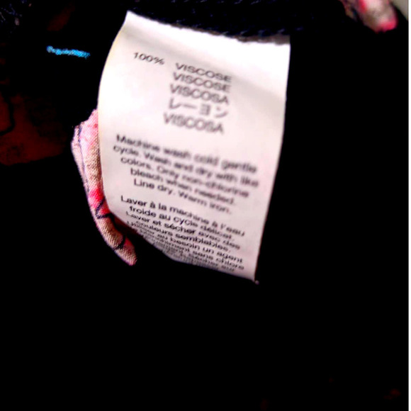 Gap Women Size M Black Pink Watercolor Flower Sleeveless Top With Keyhole Back - Picture 5 of 5